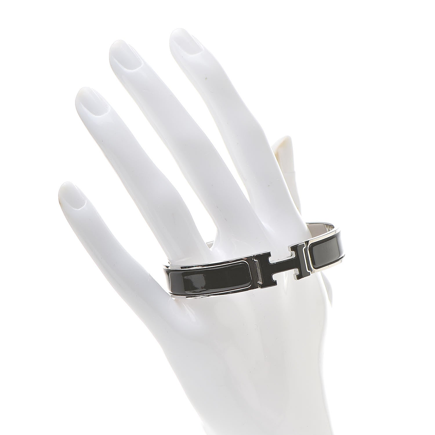 Hermes Enamel Narrow Clic Clac H Bracelet GM Black 2 of 5