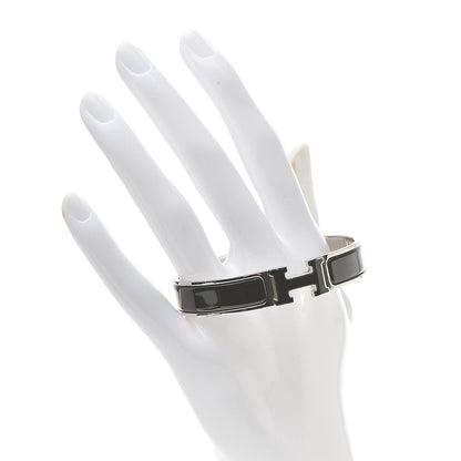Hermes Enamel Narrow Clic Clac H Bracelet GM Black 2 of 5