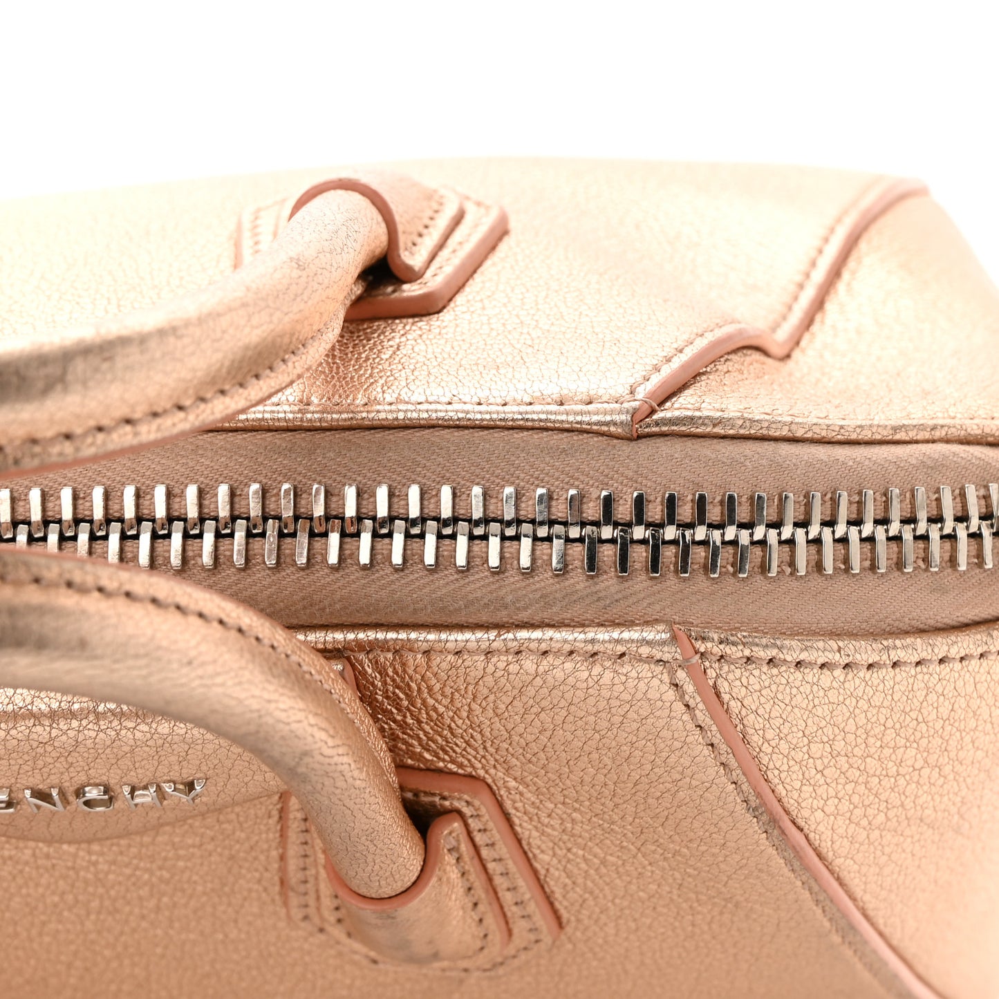 Metallic Sugar Goatskin Mini Antigona Light Pink