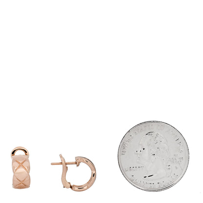 Chanel 18K Beige Gold Coco Crush Hoop Earrings 2 of 5
