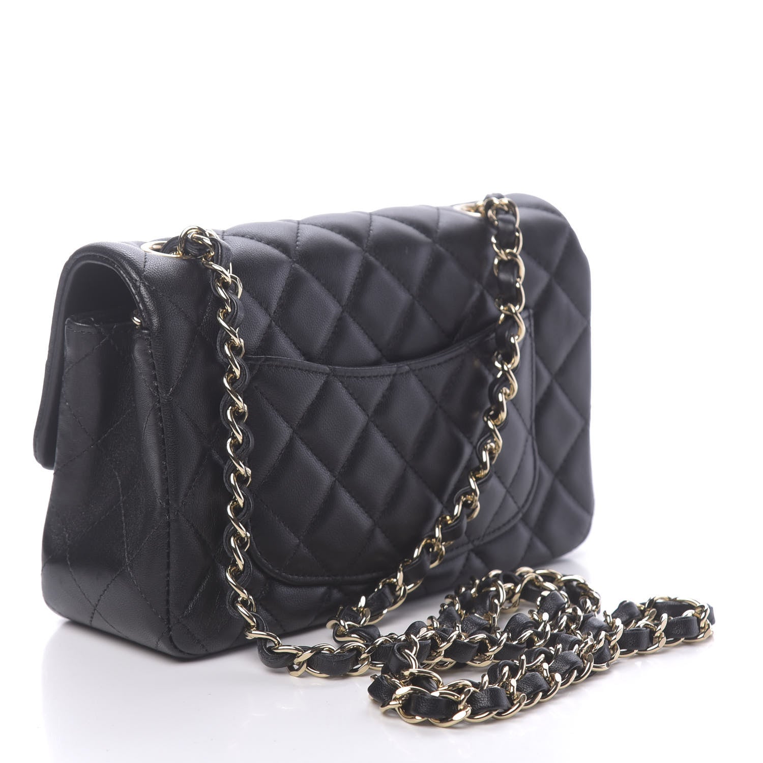 Chanel Lambskin Quilted Mini Rectangular Flap Black 3 of 17