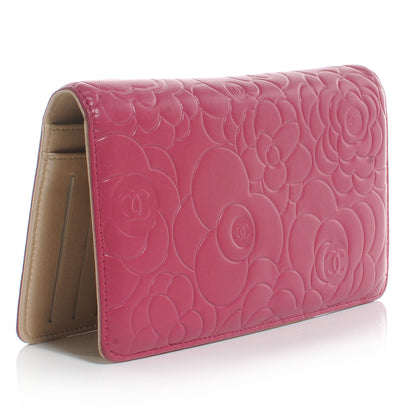 Chanel Leather Camellia Yen Wallet Fuchsia 3 of 8