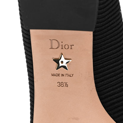 Christian Dior Fabric Ribbon Embroidered J'Adior Ballet Flats 38.5 Black 6 of 9