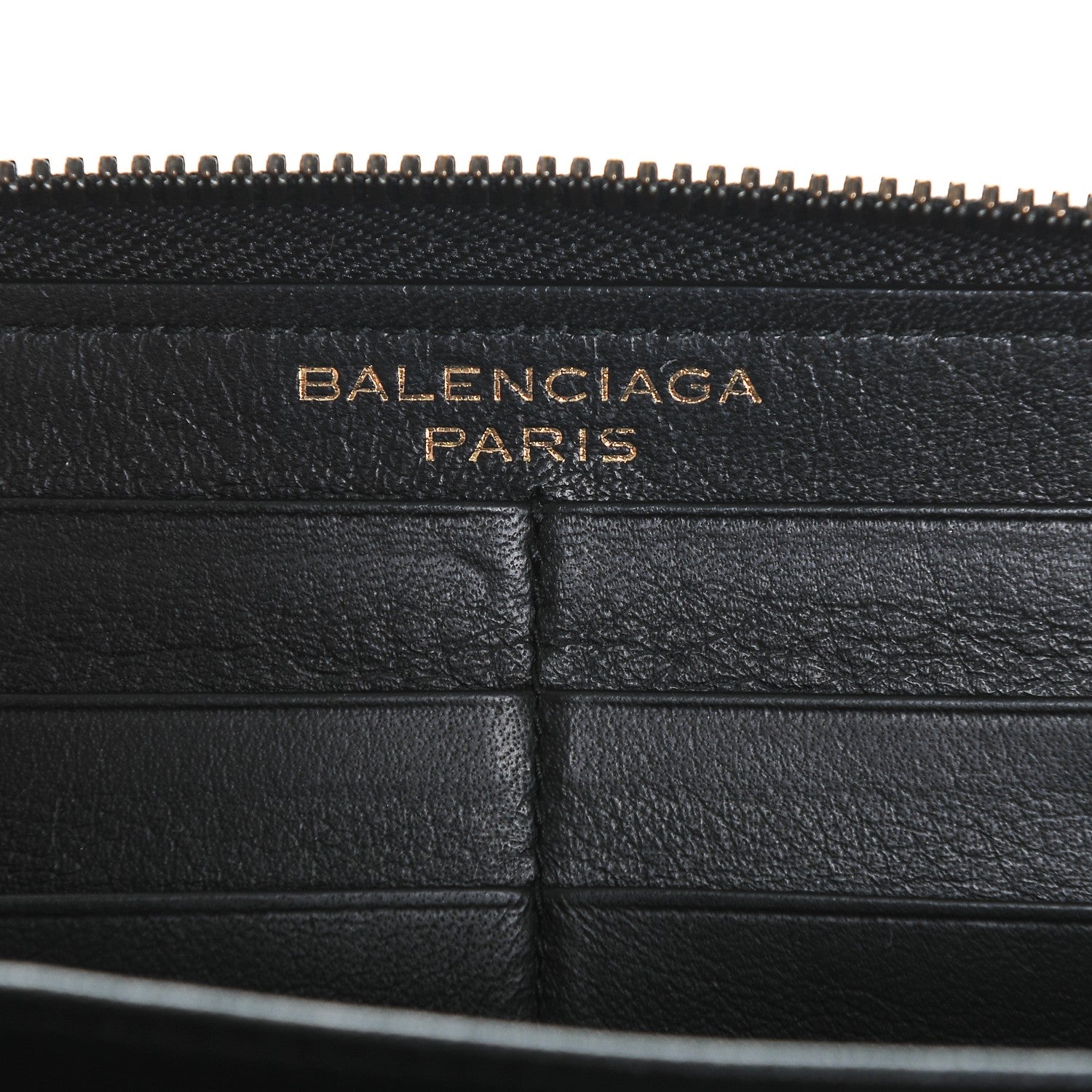 Balenciaga Calfskin Papier Continental Zip Around Wallet Black 6 of 6