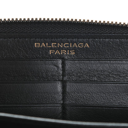 Balenciaga Calfskin Papier Continental Zip Around Wallet Black 6 of 6