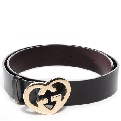 Gucci Leather Heart GG Lovely Belt 90 36 Cocoa 4 of 5