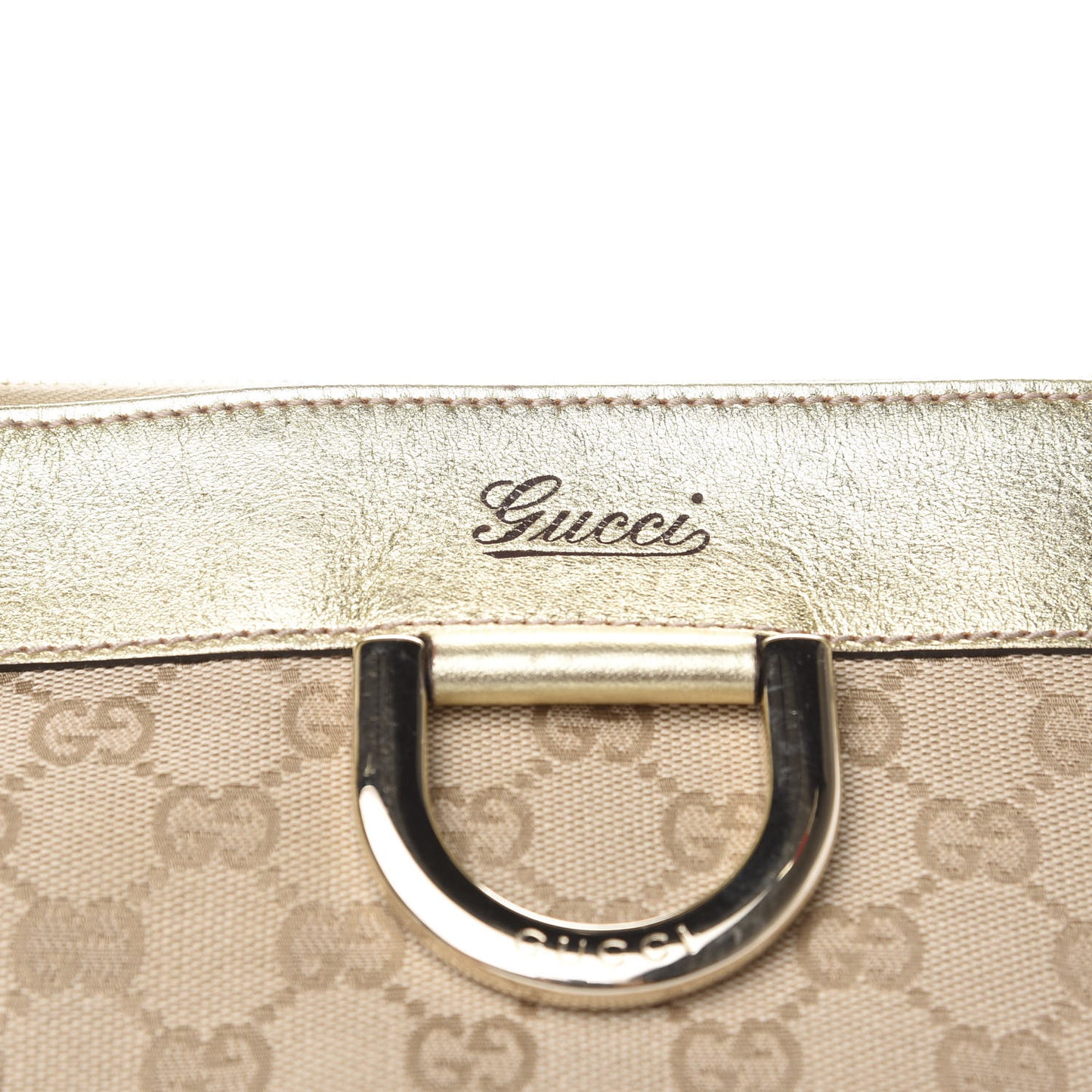 Metallic Monogram D Gold Tote Gold
