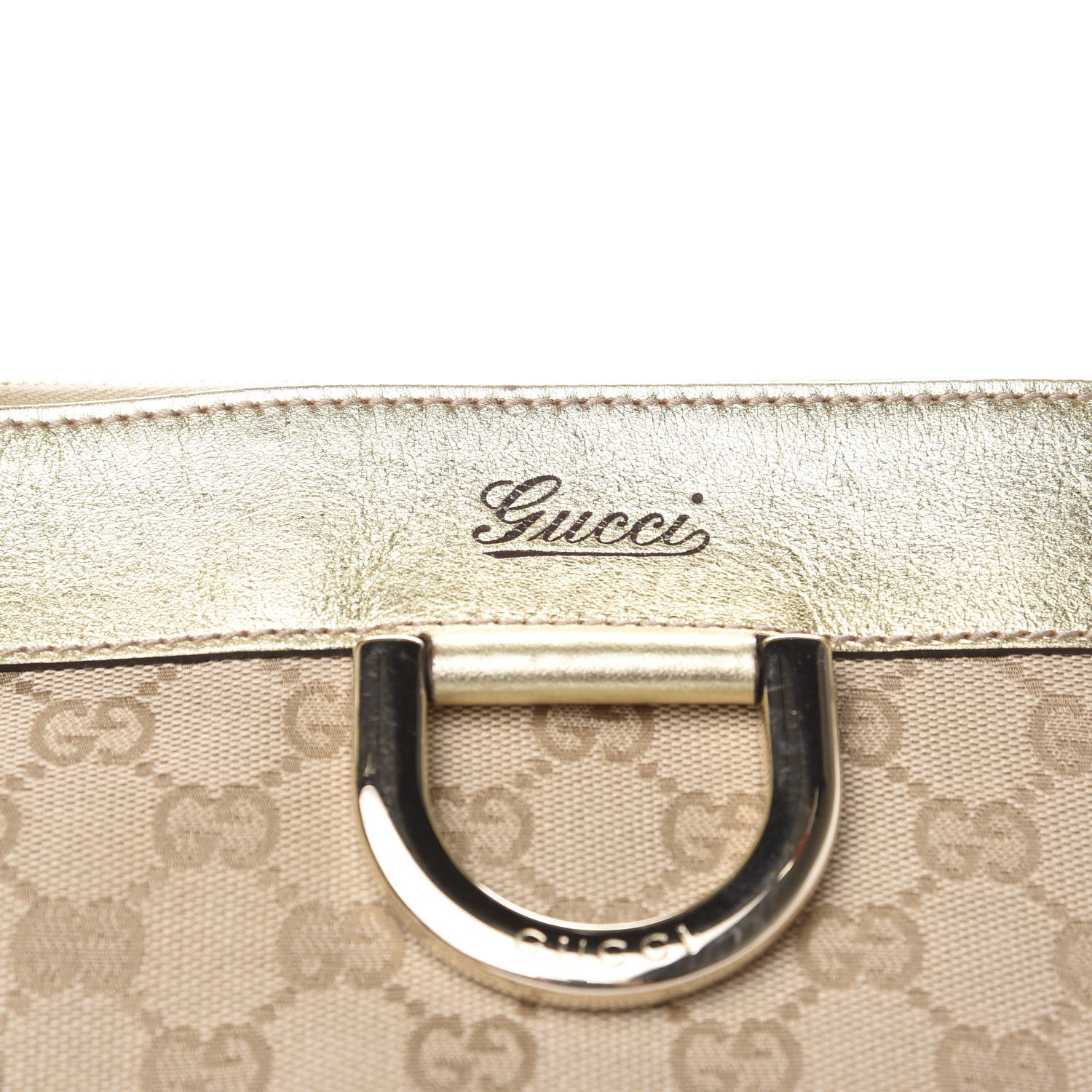 Gucci Metallic Monogram D Gold Tote Gold 14 of 14