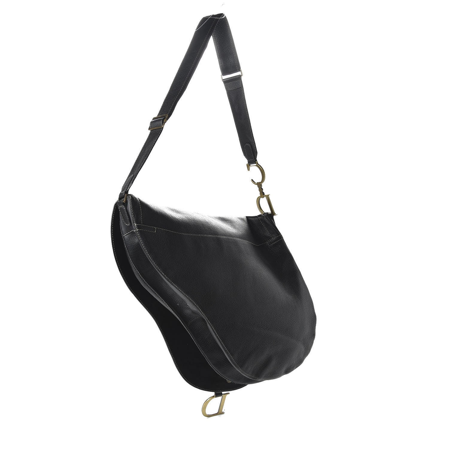 Christian Dior Calfskin Baudrier Saddle Bag Black 3 of 10