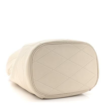 Saint Laurent Lambskin Quilted Le Maillon Bucket Bag Crema Soft 4 of 17
