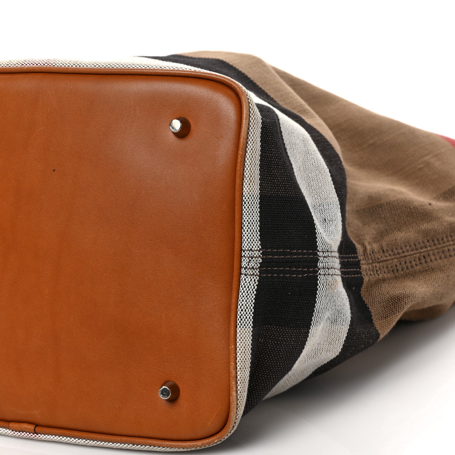 Burberry Canvas Mega Check Medium Ashby Hobo Saddle Brown 8 of 9