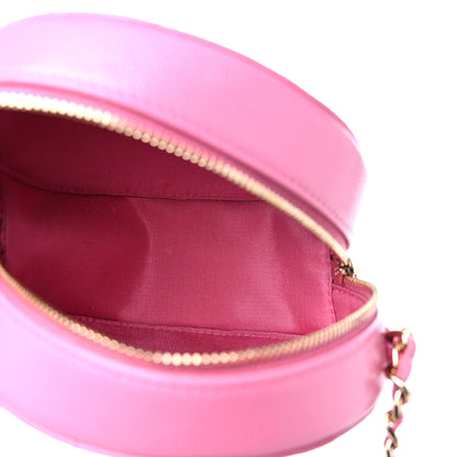 Chanel Caviar Quilted Gripoix CC Round Clutch With Chain Pink 5 of 11