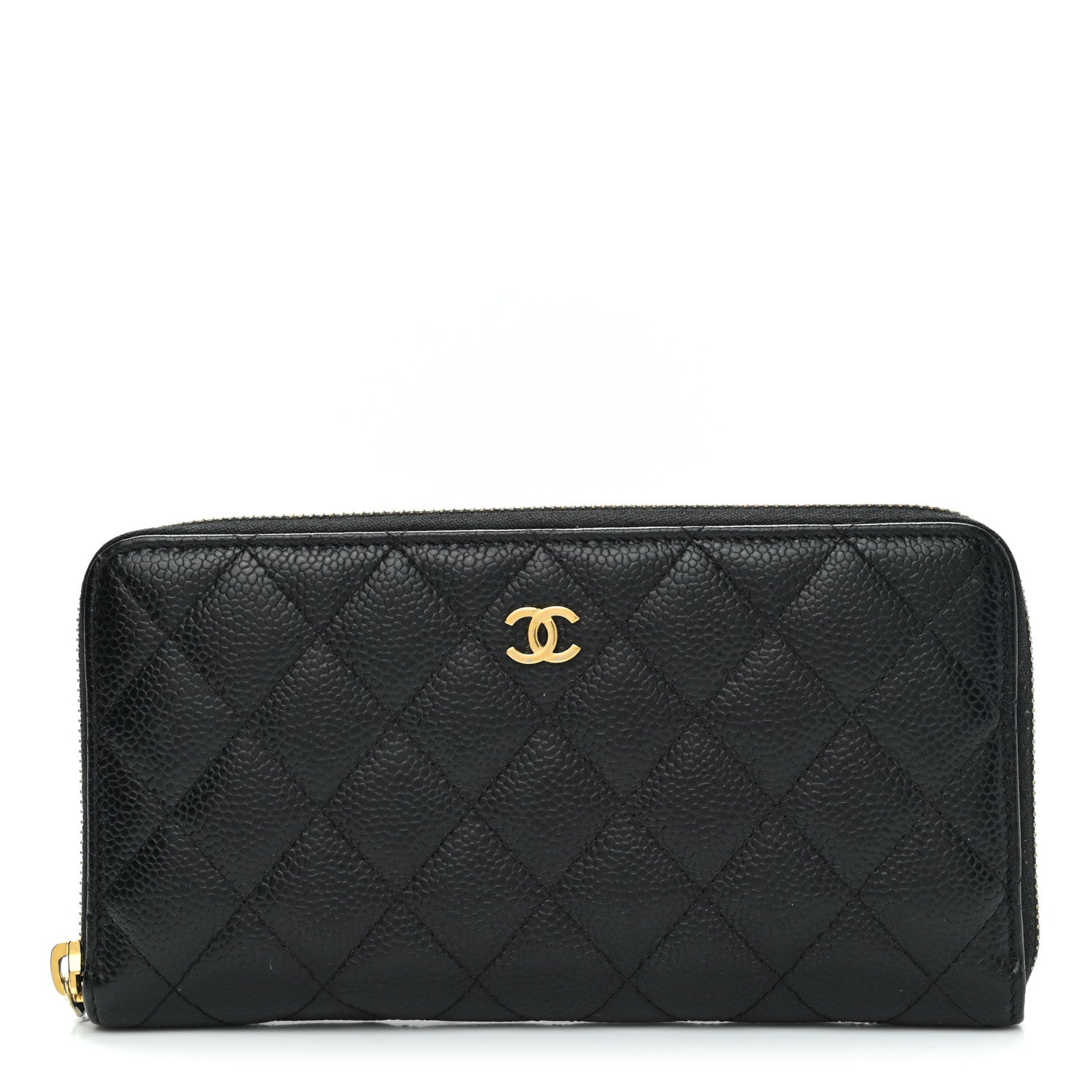 Chanel Caviar Quilted Large Gusset Zip Around Wallet Black 1 of 9