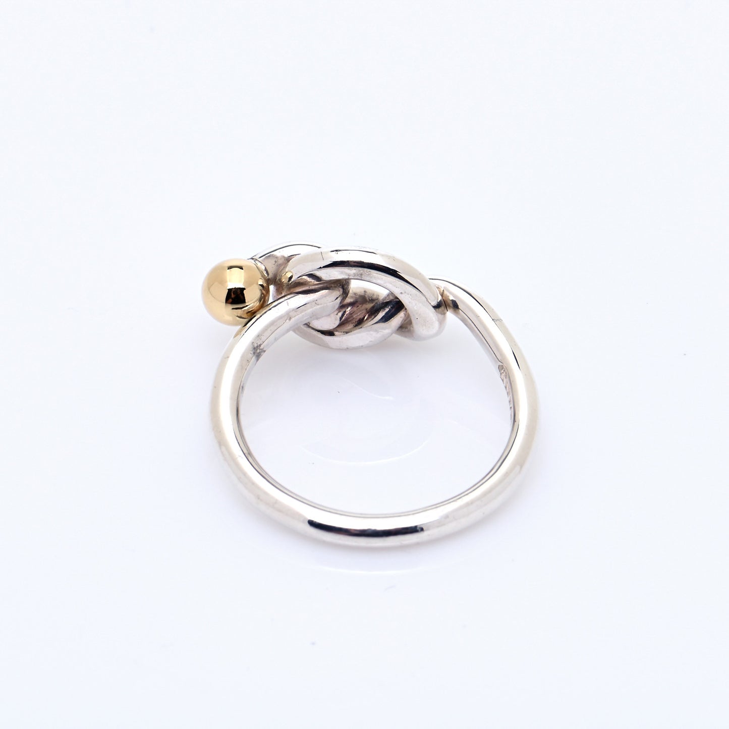 Sterling Silver 18K Yellow Gold Love Knot Ring 48 4.5
