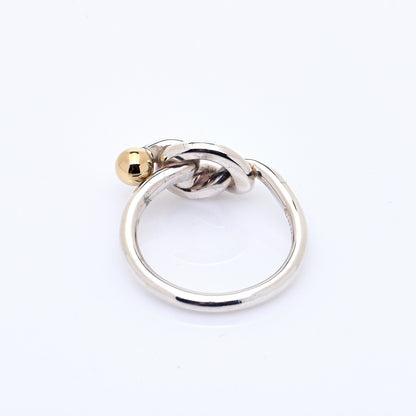 Tiffany Sterling Silver 18K Yellow Gold Love Knot Ring 48 4.5 4 of 6
