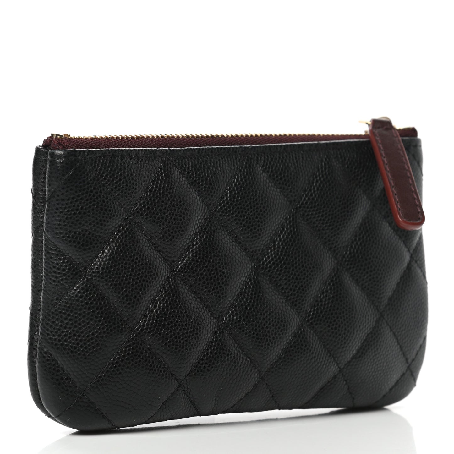 Caviar Quilted Small Cosmetic Case Black
