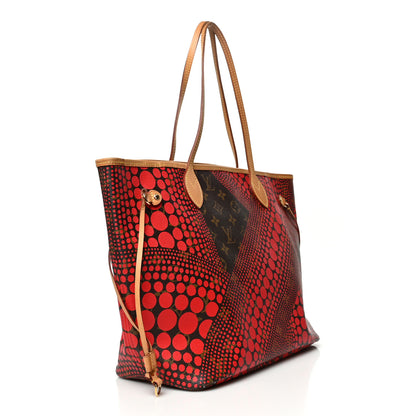 Louis Vuitton Monogram Kusama Waves Neverfull MM Red 2 of 6