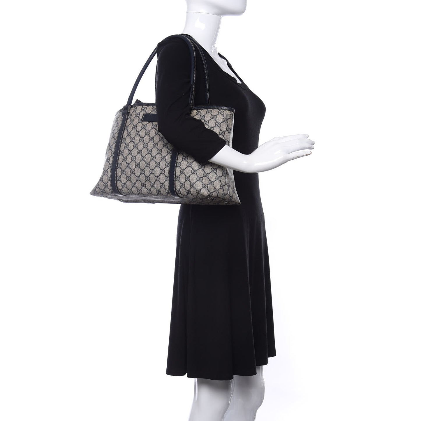 GG Plus Monogram Medium Joy Tote Dark Blue