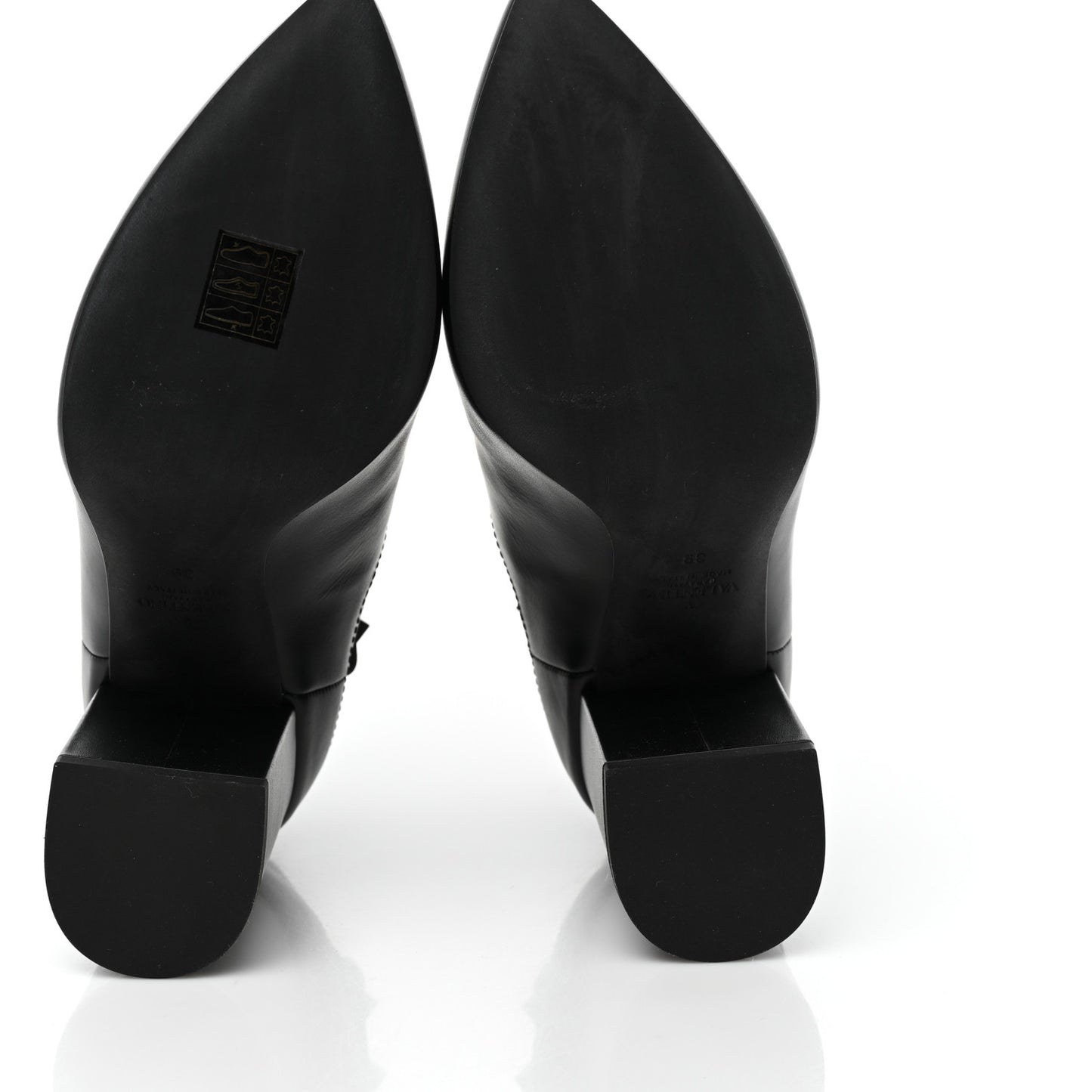 Calfskin Rockstud Chelsea 85mm Ankle Boots 39 Black
