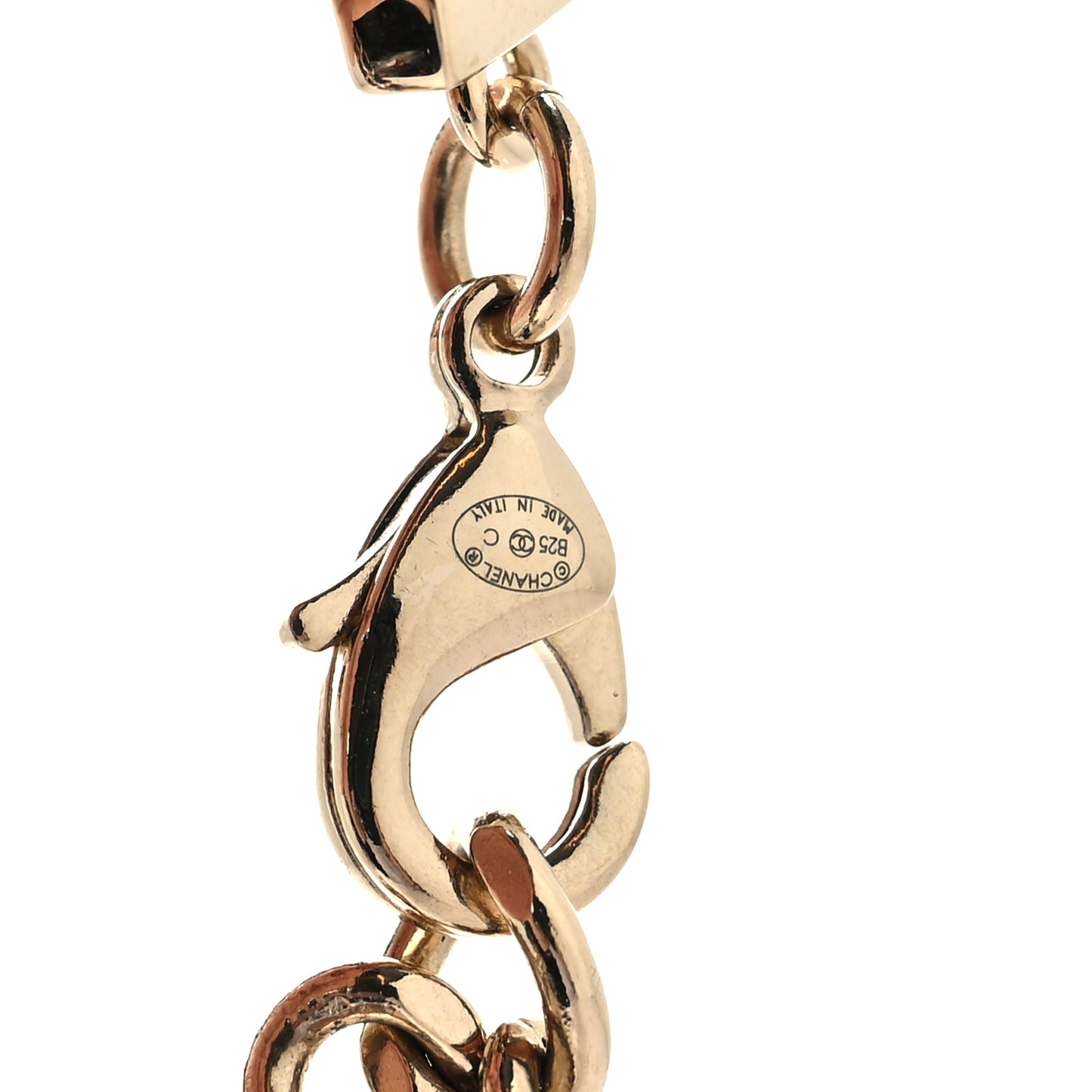 Lambskin CC Chain Bracelet Gold Black