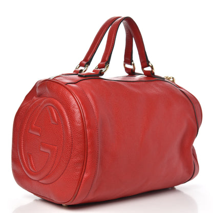 Gucci Pebbled Calfskin Medium Soho Boston Red 3 of 15