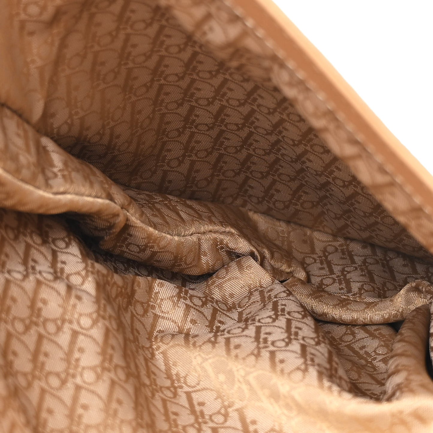 Grained Calfskin Saddle Messenger Bag Beige