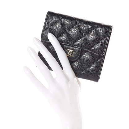 Chanel Caviar Quilted Compact Flap Wallet Black 2 of 8