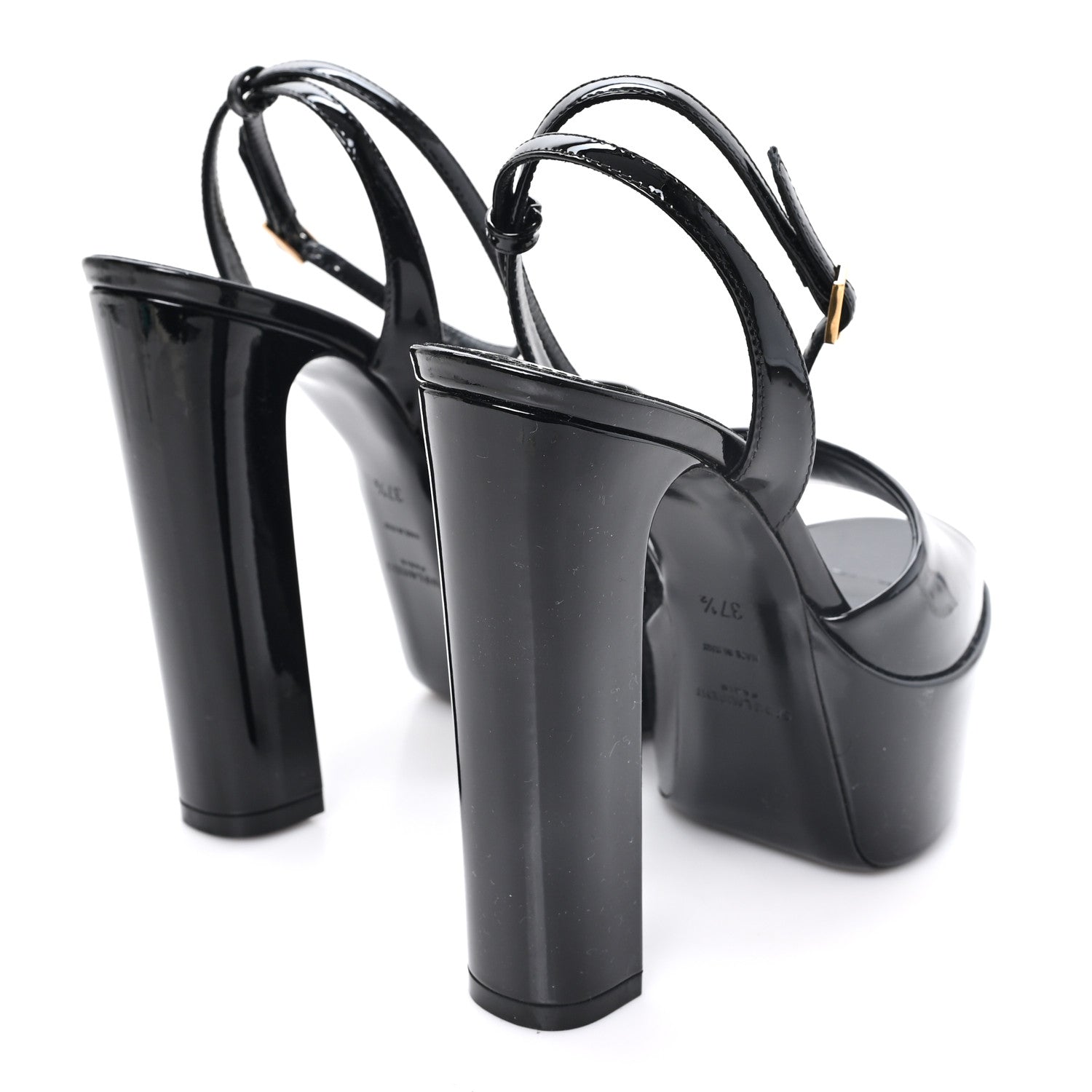 Saint Laurent Vernice Grupy Sexy 95 Tanouk Platform Sandals 37.5 Black 5 of 10