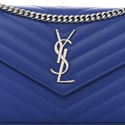 Saint Laurent Grain De Poudre Matelasse Chevron Monogram Chain Wallet Blue Majorelle 10 of 11