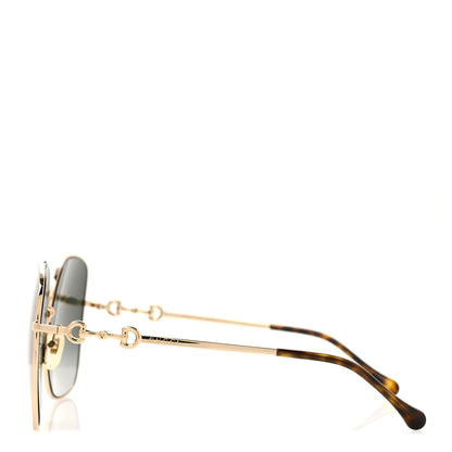 Gucci Metal Horsebit Square Sunglasses GG0879S Gold 3 of 10