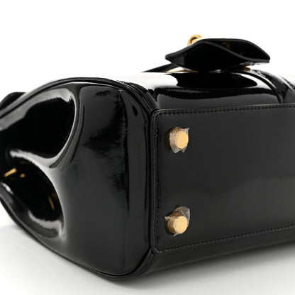 Celine Patent Calfskin Small 16 Top Handle Bag Black 10 of 11