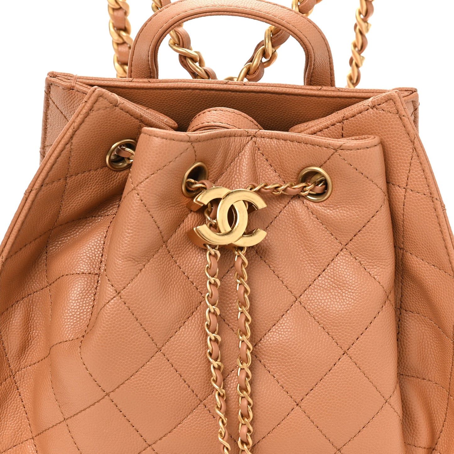 Caviar Quilted Medium Chanel 25 Backpack Brown