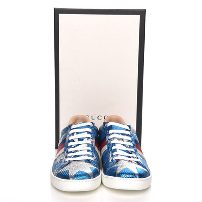 Gucci Lurex Starry Sky Sylvie Web New Ace Sneakers 37.5 Bluette Silver 7 of 7