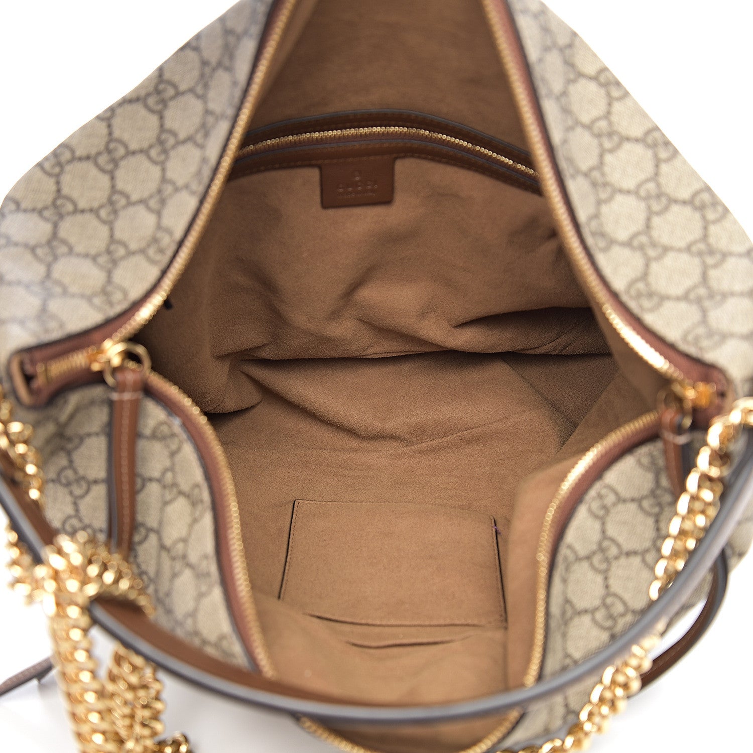 Gucci GG Supreme Monogram Large Linea A Hobo Light Brown 4 of 10