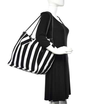 Proenza Schouler Knit Stripes Extra Large Tote Black Ecru 2 of 12