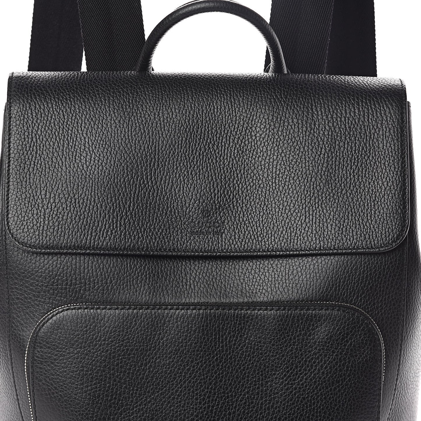 Pebbled Calfskin Chain Backpack Black