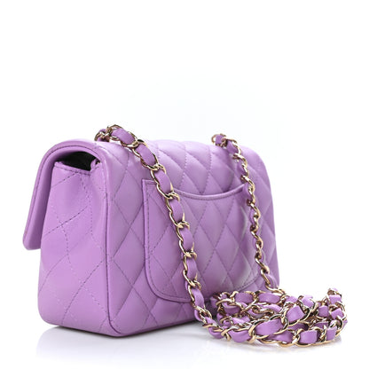 Chanel Lambskin Quilted Mini Rectangular Flap Purple 3 of 10