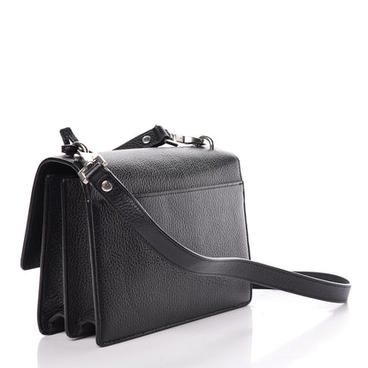 Saint Laurent Grained Calfskin Medium Monogram Sunset Satchel Black 3 of 11