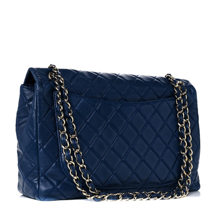 Chanel Lambskin Quilted XL Jumbo Single Flap Blue 2 of 15