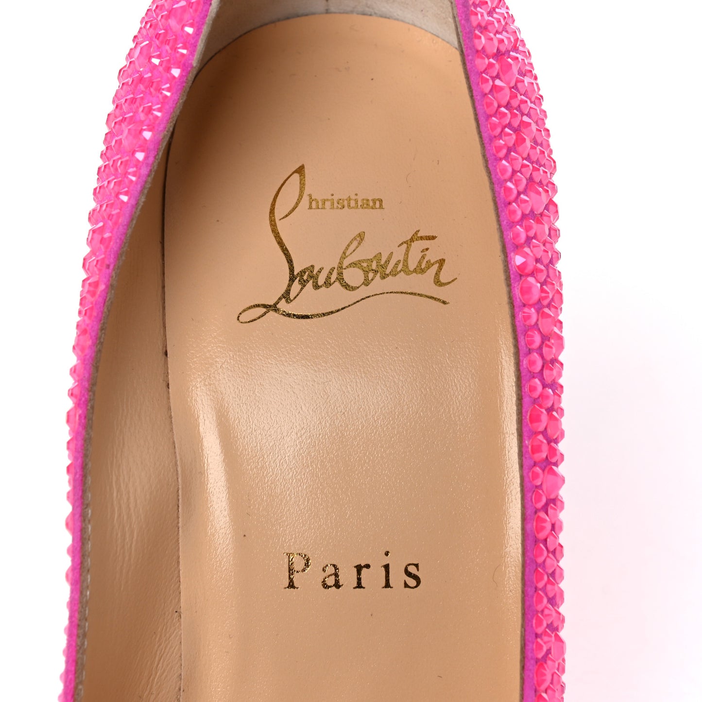 Veau Velours Strass Kate 100 Pumps 36 Diva Pink Fluo