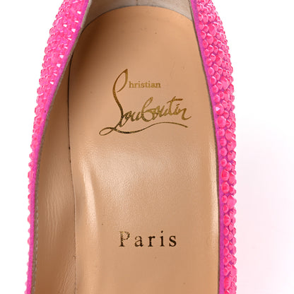 Christian Louboutin Veau Velours Strass Kate 100 Pumps 36 Diva Pink Fluo 7 of 8