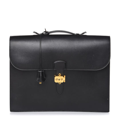 Hermes Box Sac a Depeche 38 Briefcase Black 1 of 17