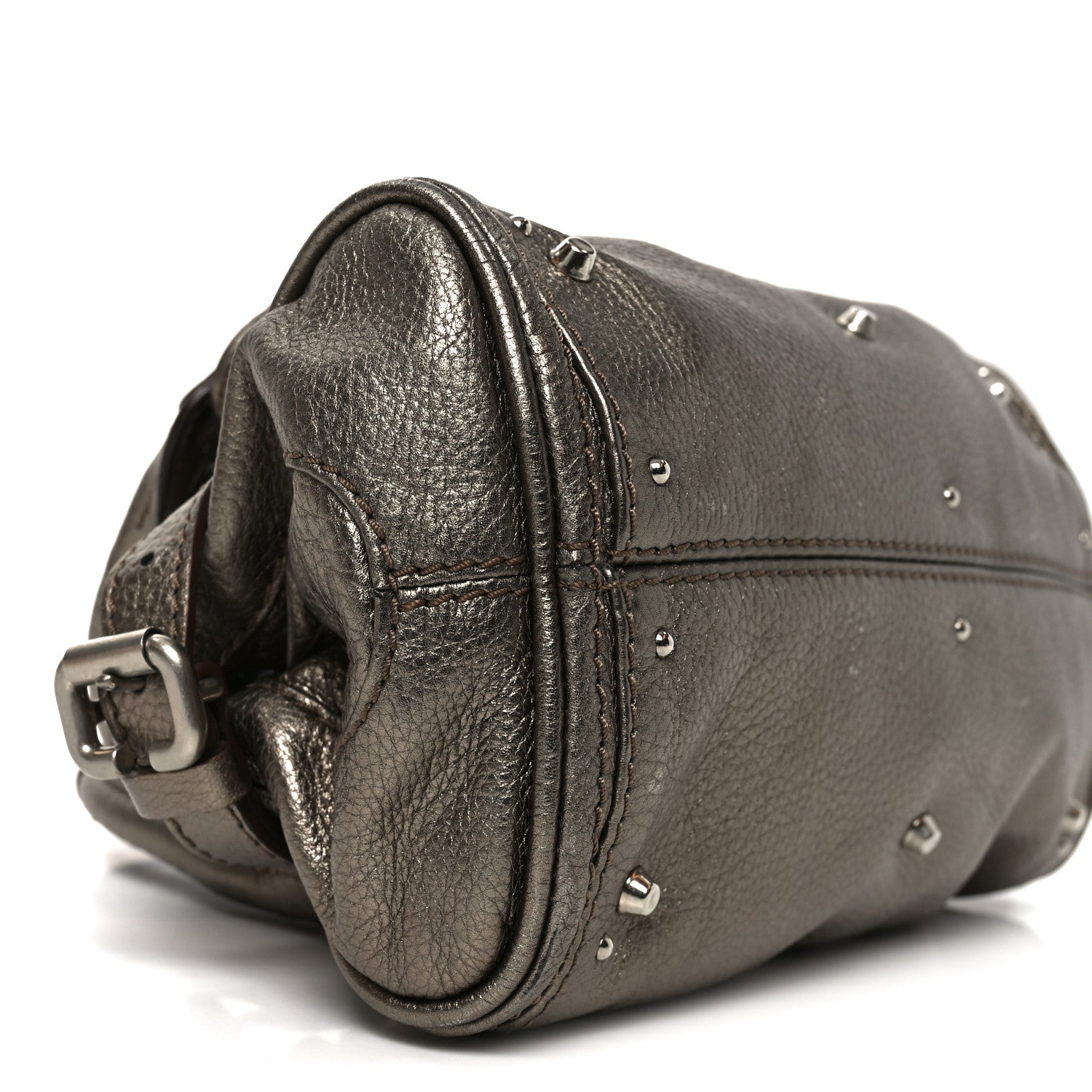 Chloe Metallic Calfskin Small Paddington Satchel Acier 9 of 10