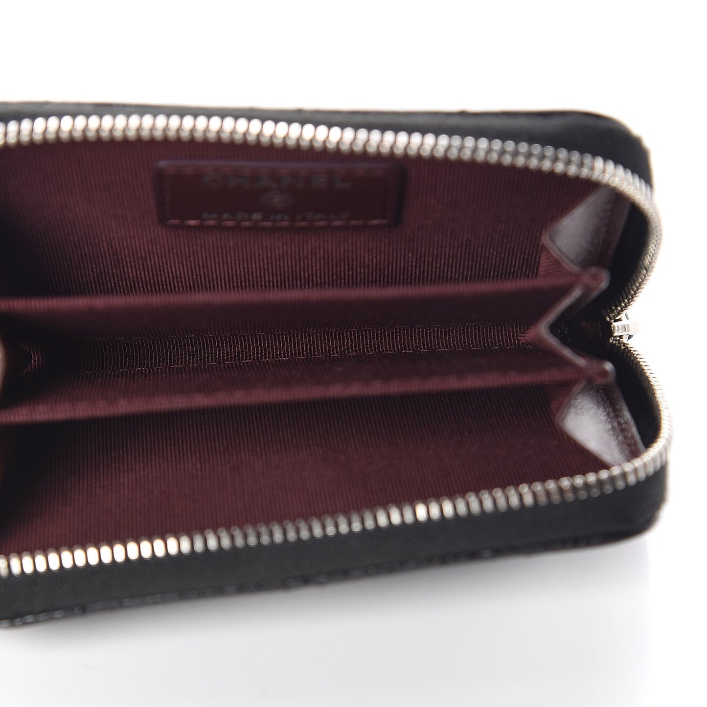 Caviar Quilted Zip Coin Purse Black