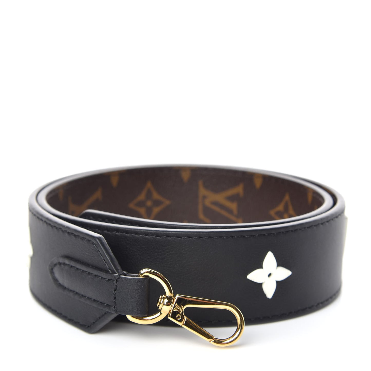 Monogram Letter Bandouliere Shoulder Strap Black