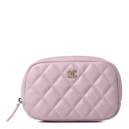 Chanel Caviar Quilted Small Curvy Pouch Cosmetic Case Light Pink 1 of 4