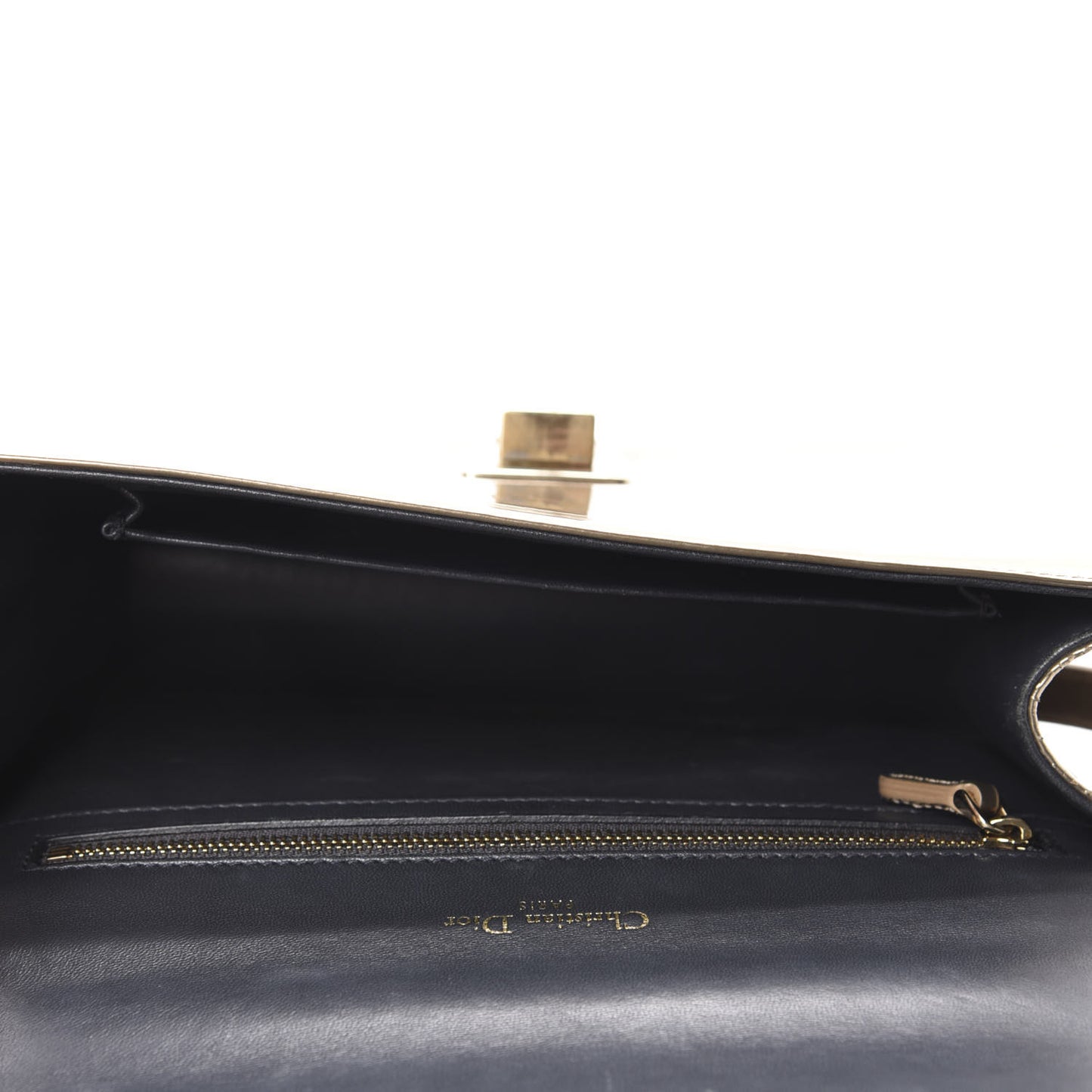 Metallic Patent Micro-Cannage Medium Diorama Flap Bag Gold