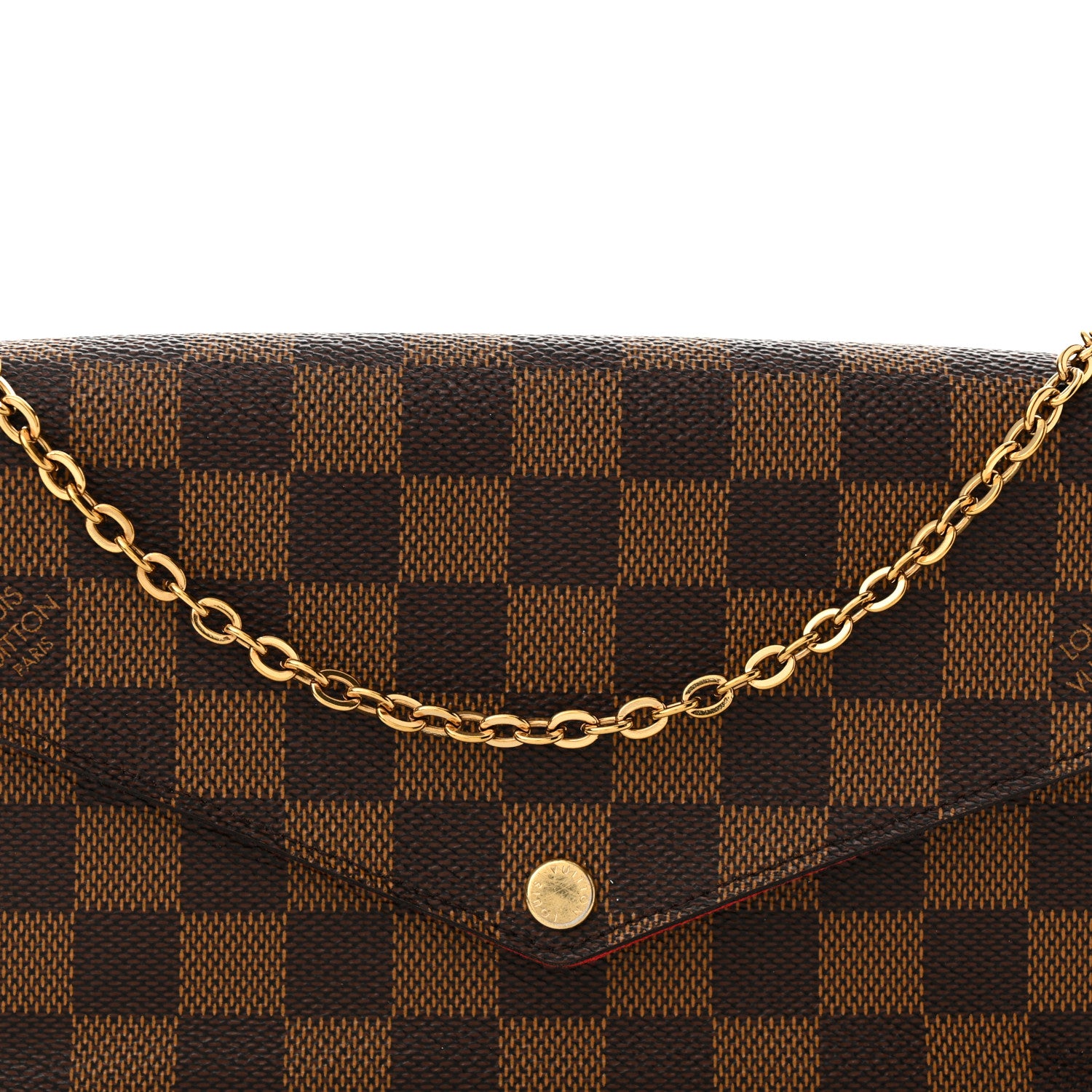Louis Vuitton Damier Ebene Pochette Felicie Chain Wallet 9 of 13
