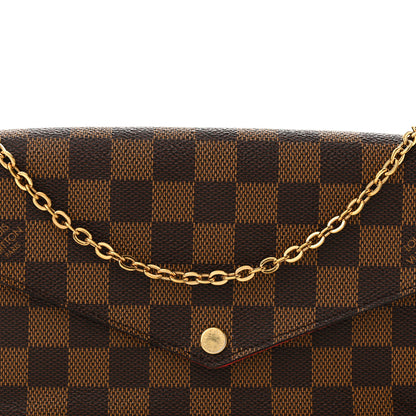 Louis Vuitton Damier Ebene Pochette Felicie Chain Wallet 9 of 13