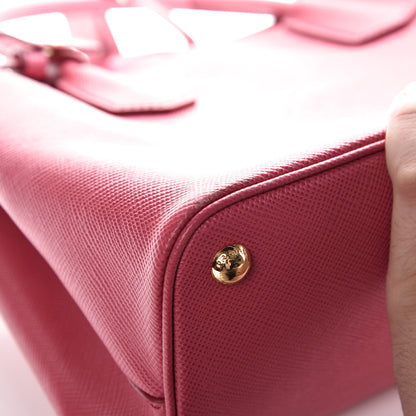 Prada Saffiano Cuir Small Bi-Color Double Bag Peonia Geranio 12 of 12